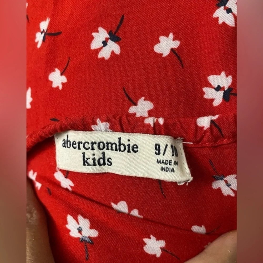 Abercrombie Kids Red Floral Jumpsuit Size 9/10